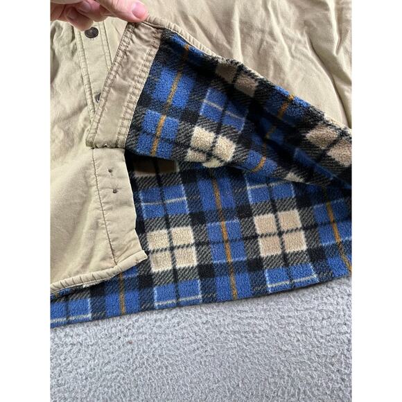 World Island Shirt Shacket Mens 2XLT Flannel Lined Brown Button Down Warm - Picture 7 of 12